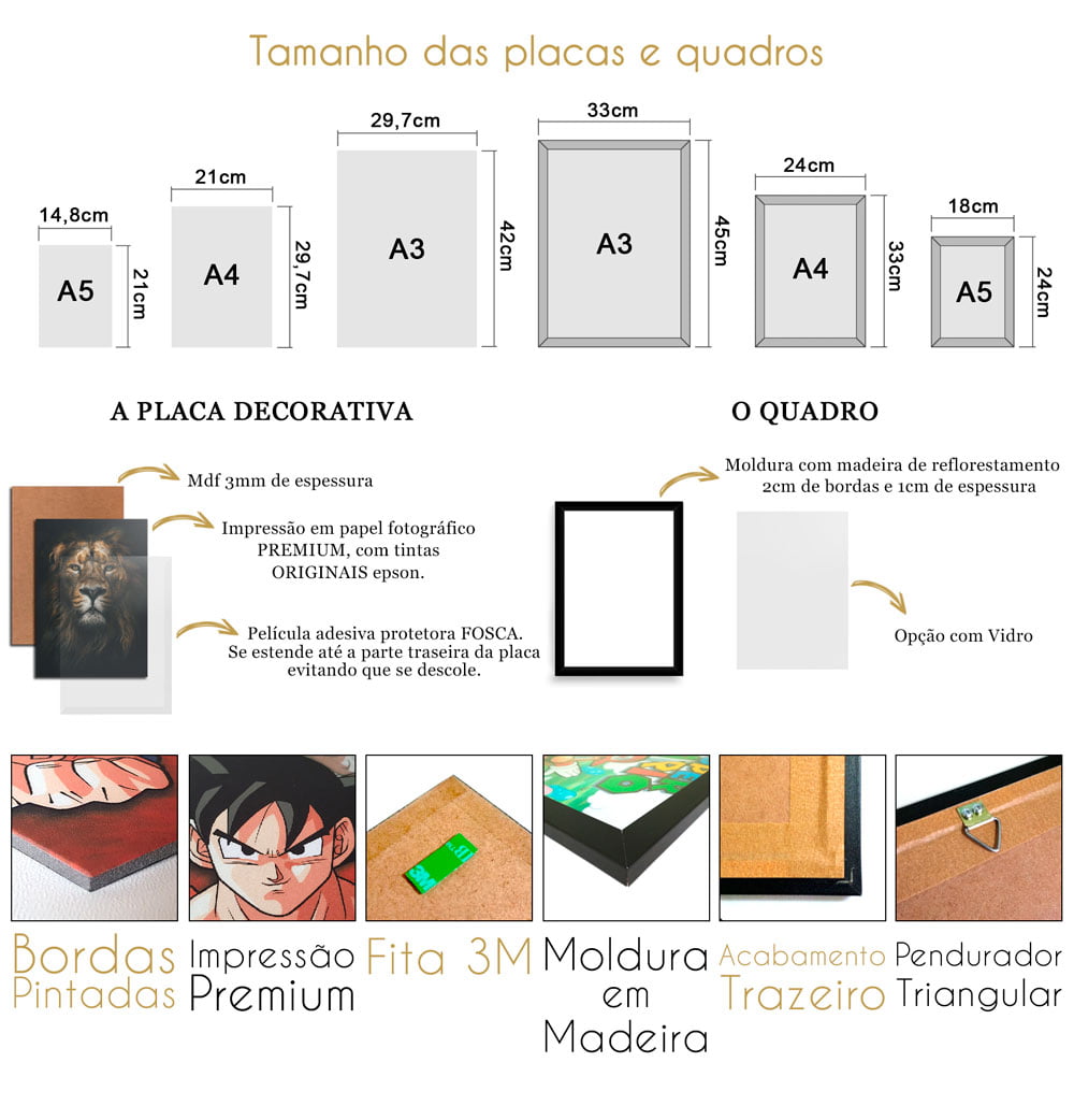 Kit 4 quadro avatar terra fogo ar agua mdf