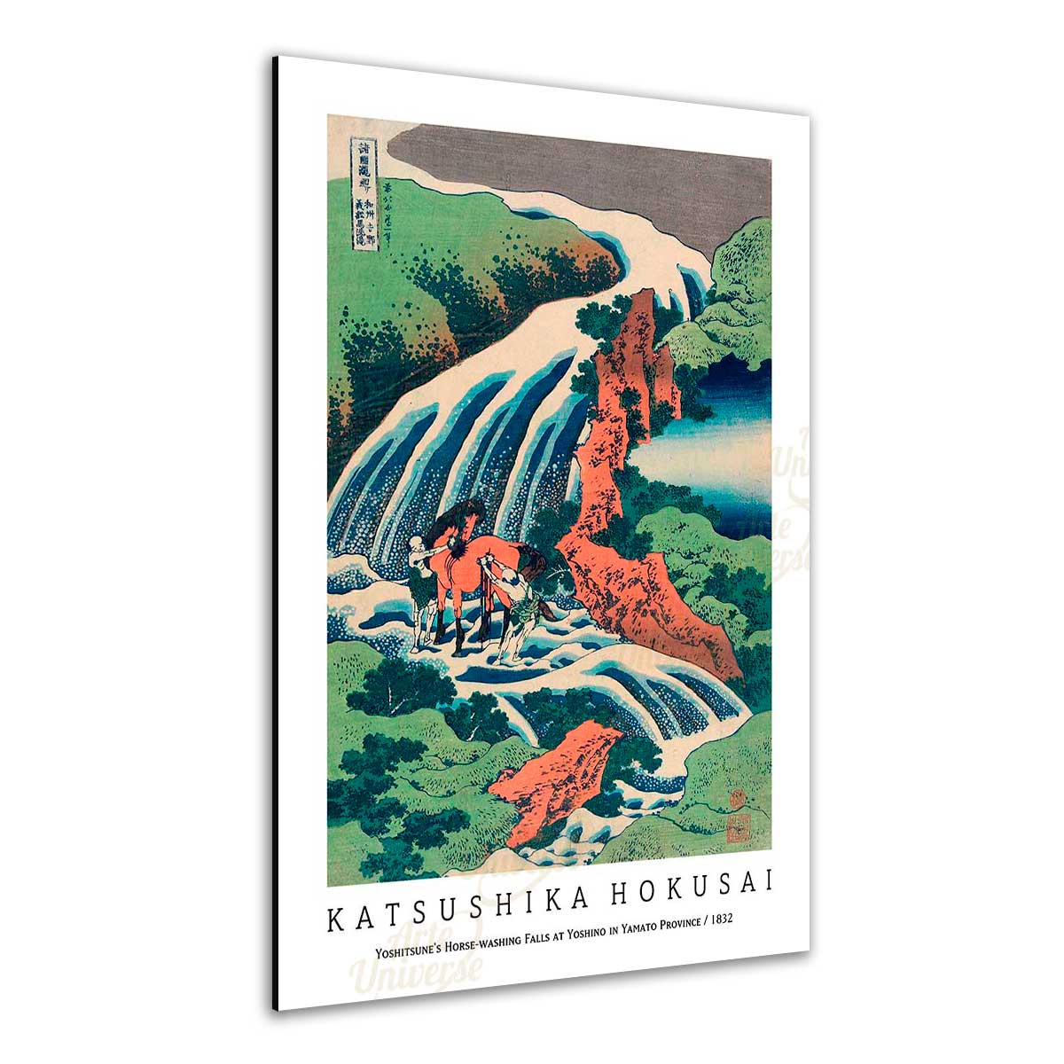 Quadro Hokusai - Yoshitsune's Horse-washing Falls at Yoshino in