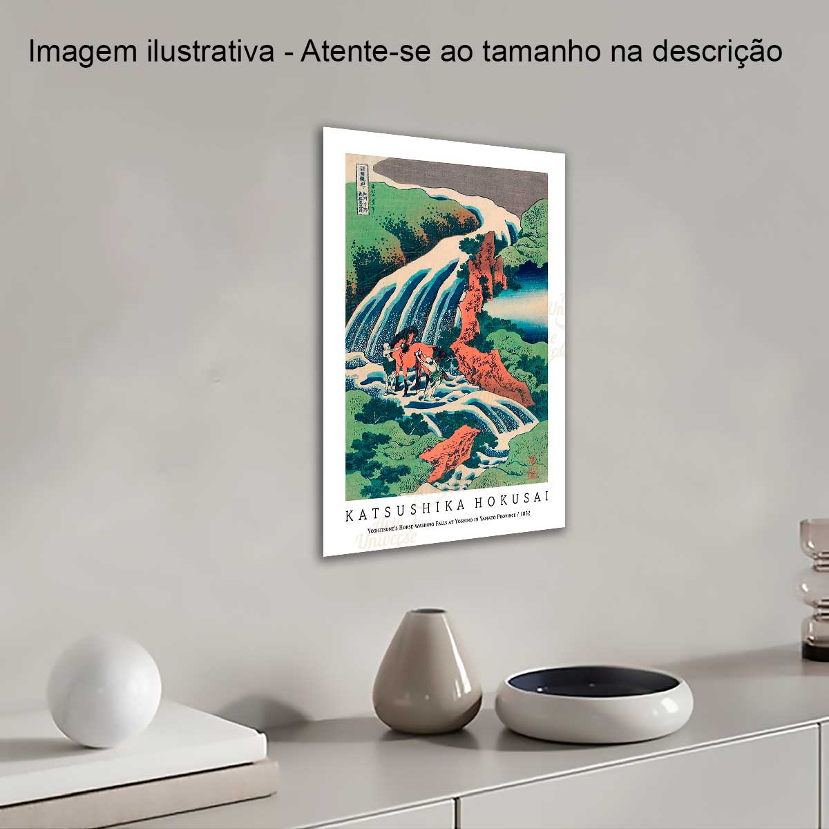 Quadro Hokusai - Yoshitsune's Horse-washing Falls at Yoshino in