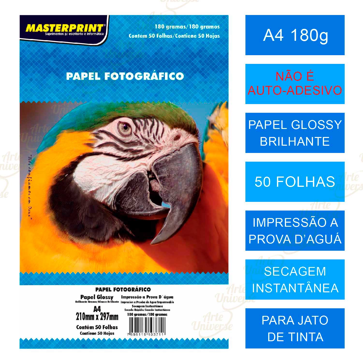 Pepel fotografico A4 180g masterprint 50 folhas