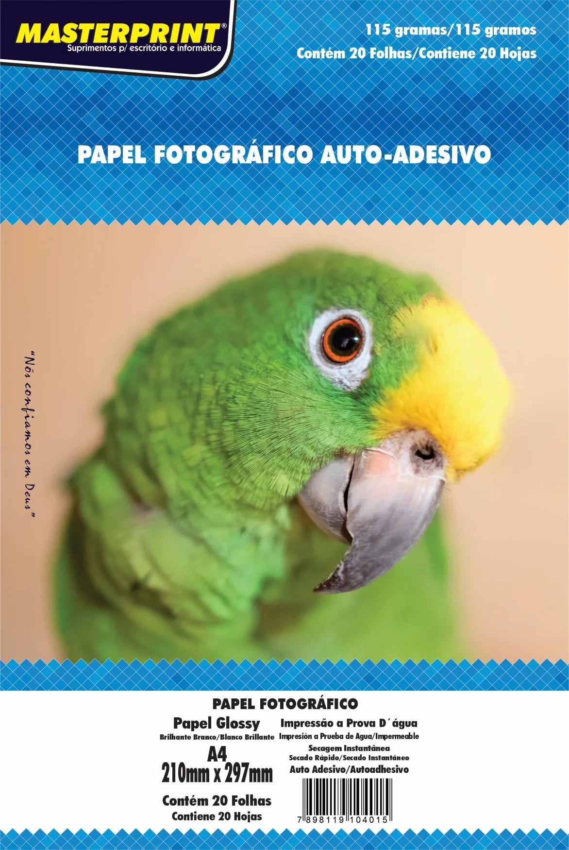 Pepel fotografico  auto adesivo premium A4 masterprint 20 folhas 