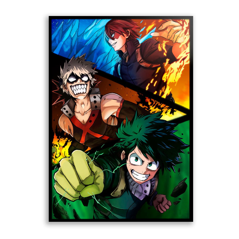 Quadro Boku no hero Academia Midoriya Bakugo Todoroki