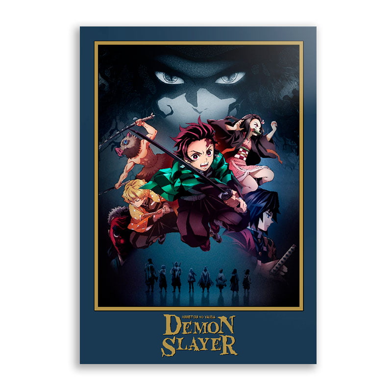 Quadro Anime Demon slayer Kimetsu no yaiba Desenho feito a mão (acompanha  moldura)