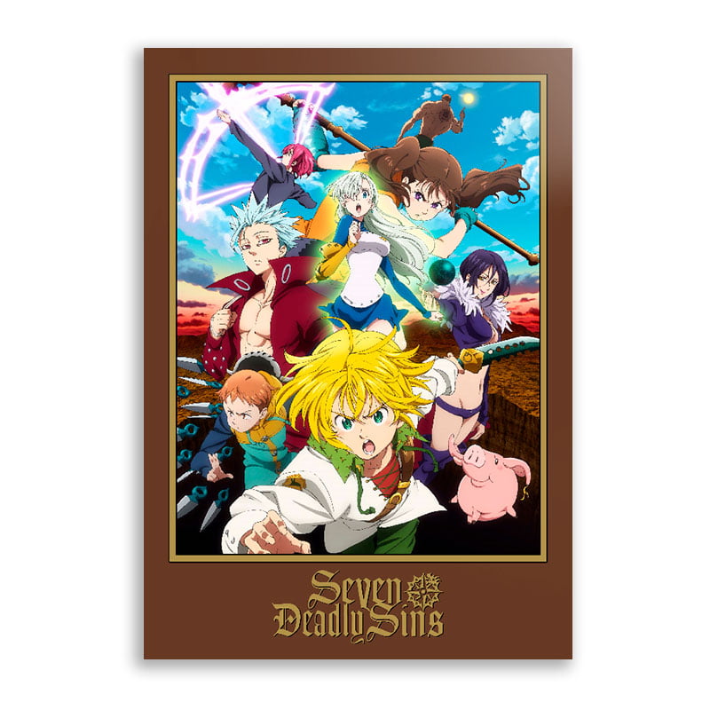 Quadro Decorativo Moldurado Nanatsu no Taizai - Tamanho A3 - 33x45cm -  Animes - #1