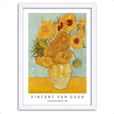 Quadro Vaso com 12 Girassóis Van Gogh