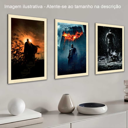 Trio quadros decorativos trilogia Batman Christopher Nolan Sem texto