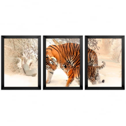 Mosaico 3 peças tigres