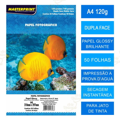 Pepel fotografico Dupla face A4 120g masterprint 50 folhas 