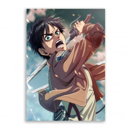 coleção 4 quadros attack on titan personagens