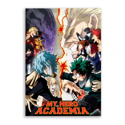 Quadro Boku No Hero Academia Personagens C/moldura Vidro A4