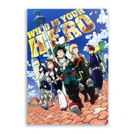 Quadro Metalizado Perfil Olhos My Hero Academia Personagens Placa Deco