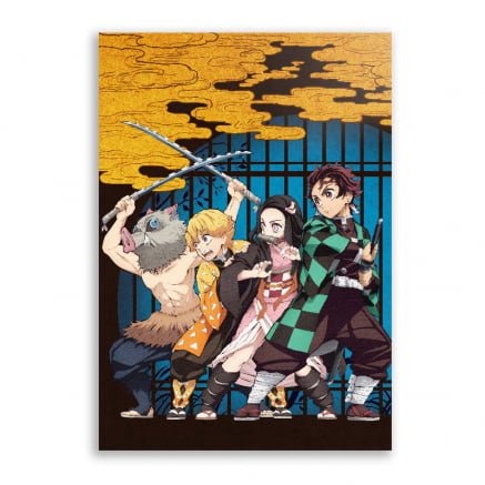 Quadro Kimetsu no Yaiba poster quarteto