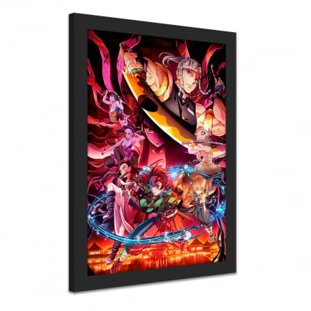 Quadro Decorativo Demon Slayer Desenho Anime Salas Quartos