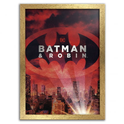 Quadro Batman e Robin batsinal vermelho